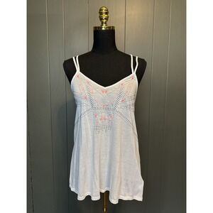 NWT Express Embellished Pink Silver Flowy Boho Strappy Tank Top S Small‎